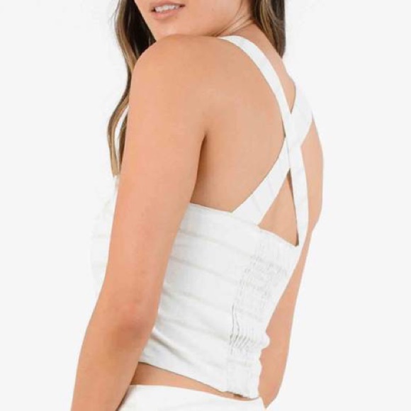 NWT Lucca Couture Emery Button  Crop Cami. Medium. - Picture 2 of 10